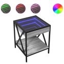 STOLIK KAWOWY Z LED INFINITY SZARY DĄB SONOMA 40X40X49CM