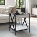 STOLIK KAWOWY Z LED INFINITY SZARY DĄB SONOMA 40X40X49CM