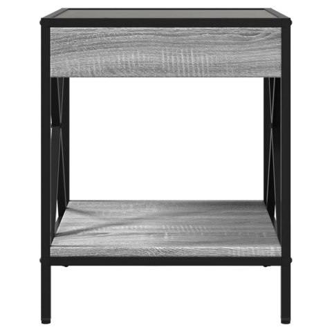 STOLIK KAWOWY Z LED INFINITY SZARY DĄB SONOMA 40X40X49CM