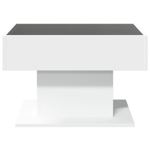 STOLIK KAWOWY Z LED BIAŁY 70X50X45CM