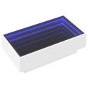 STOLIK KAWOWY Z LED BIAŁY 90X50X30CM