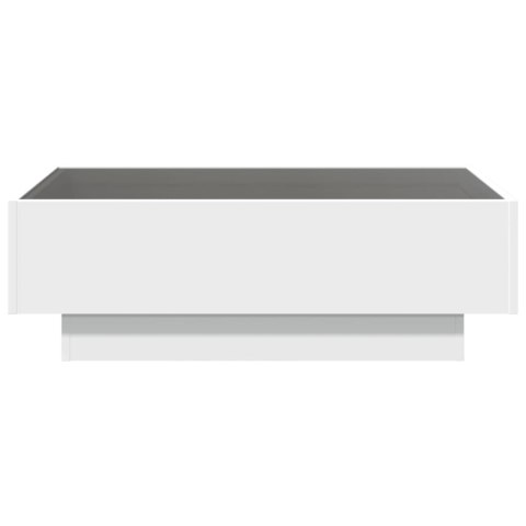 STOLIK KAWOWY Z LED BIAŁY 90X50X30CM