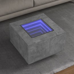 STOLIK KAWOWY Z LED SZAROŚĆ BETONU 60X60X40CM