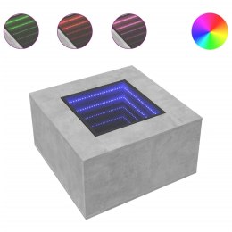 STOLIK KAWOWY Z LED SZAROŚĆ BETONU 60X60X40CM