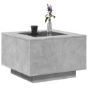 STOLIK KAWOWY Z LED SZAROŚĆ BETONU 60X60X40CM