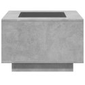 STOLIK KAWOWY Z LED SZAROŚĆ BETONU 60X60X40CM