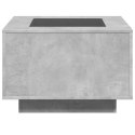 STOLIK KAWOWY Z LED SZAROŚĆ BETONU 60X60X40CM