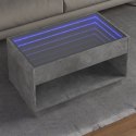 STOLIK KAWOWY Z LED INFINITY SZAROŚĆ BETONU 90X50X50CM