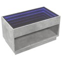 STOLIK KAWOWY Z LED INFINITY SZAROŚĆ BETONU 90X50X50CM