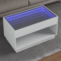 STOLIK KAWOWY Z LED INFINITY BIAŁY 90X50X50CM
