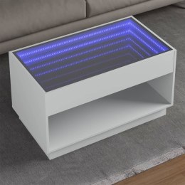 STOLIK KAWOWY Z LED INFINITY BIAŁY 90X50X50CM