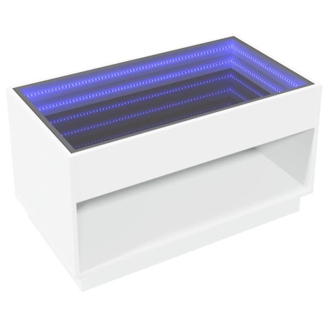 STOLIK KAWOWY Z LED INFINITY BIAŁY 90X50X50CM