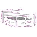 RAMA ŁÓŻKA BEZ MATERACA 135X190CM LITE DREWNO SOSNOWE