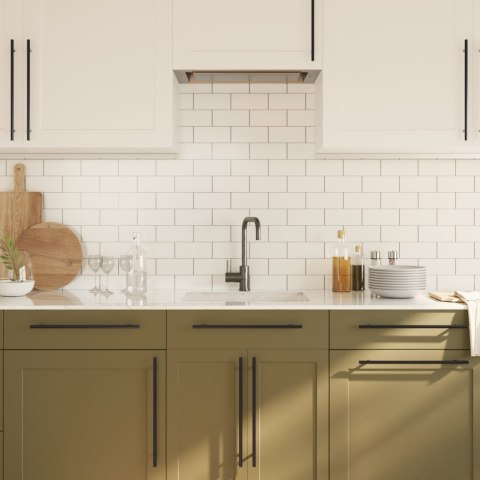 UCHWYTY DO SZAFEK 5 SZT. CZARNE 320MM STAL NIERDZEWNA