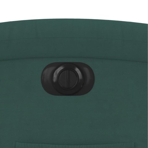 ELEKTRYCZNY FOTEL ROZKŁADANY CIEMNOZIELONY OBITY AKSAMITEM