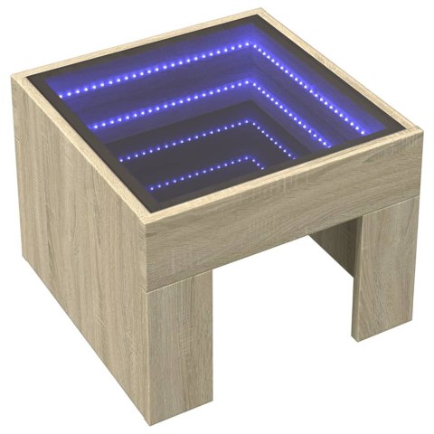 STOLIK KAWOWY Z LED INFINITY DĄB SONOMA 40X40X30CM