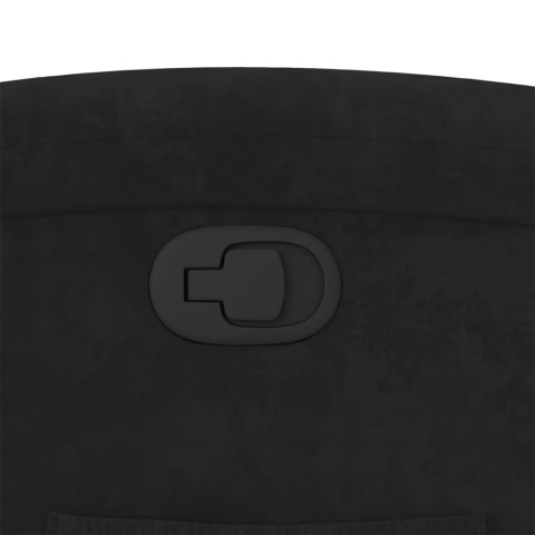 PODNOSZONY FOTEL ROZKŁADANY CZARNY AKSAMITNY