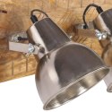 INDUSTRIALNA LAMPA ŚCIENNA SREBRNA 70X23CM E27 DREWNO MANGO