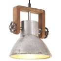 INDUSTRIALNA LAMPA WISZĄCA 25 W SREBRNA OKRĄGŁA 19CM E27