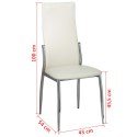 KRZESŁA STOŁOWE 2 SZT. BIAŁE OBITE SZTUCZNĄ SKÓRĄ