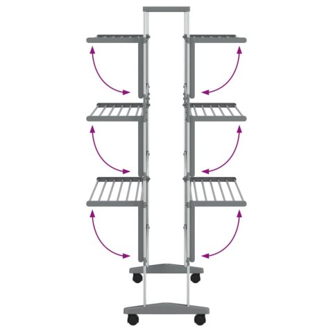 SUSZARKA NA PRANIE NA KÓŁKACH 89X64X129CM ALUMINIUM