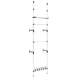 TELESKOPOWY SYSTEM Z PÓŁKĄ I DRĄŻKAMI DO GARDEROBY ALUMINIOWY