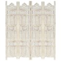 PARAWAN POKOJOWY 4-PANELOWY RZEŹBIONY BIAŁY 160X165CM DREWNO MANGO