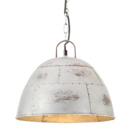 INDUSTRIALNA LAMPA WISZĄCA 25 W SREBRNA OKRĄGŁA 31CM E27