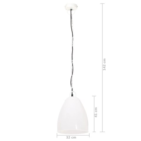 INDUSTRIALNA LAMPA WISZĄCA 25 W BIAŁA OKRĄGŁA 32CM E27