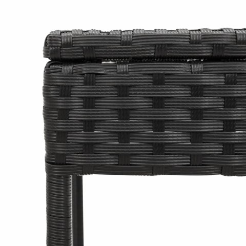 3-CZĘŚCIOWY ZESTAW LEŻAKÓW Z PODUSZKAMI CZARNY POLIRATTAN