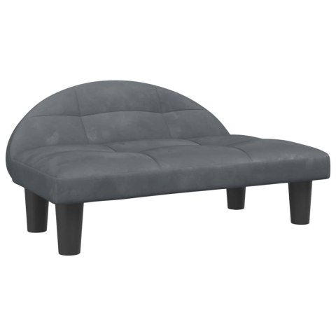 SOFA KANAPA LEGOWISKO DLA PSA CIEMNOSZARE 70X52X30CM AKSAMIT