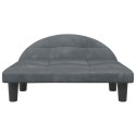 SOFA KANAPA LEGOWISKO DLA PSA CIEMNOSZARE 70X52X30CM AKSAMIT