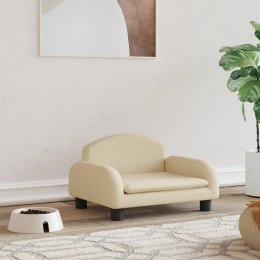 LEGOWISKO SOFA KANAPA DLA PSA KREMOWE 50X40X30CM OBITE TKANINĄ