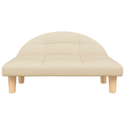 LEGOWISKO DLA PSA KREMOWE 70X52X30CM OBITE TKANINĄ