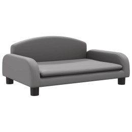 SOFA KANAPA LEGOWISKO DLA PSA SZARE 70X45X30CM SZTUCZNA SKÓRA