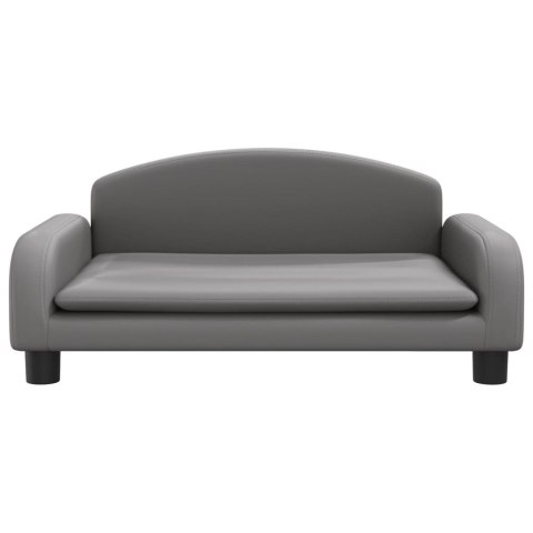 SOFA KANAPA LEGOWISKO DLA PSA SZARE 70X45X30CM SZTUCZNA SKÓRA