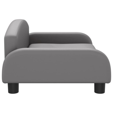 SOFA KANAPA LEGOWISKO DLA PSA SZARE 70X45X30CM SZTUCZNA SKÓRA