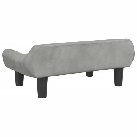 SOFA DLA DZIECI JASNOSZARA 70X40X24CM AKSAMIT