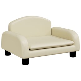 SOFA DLA DZIECI KREMOWA 50X40X30CM SZTUCZNA SKÓRA