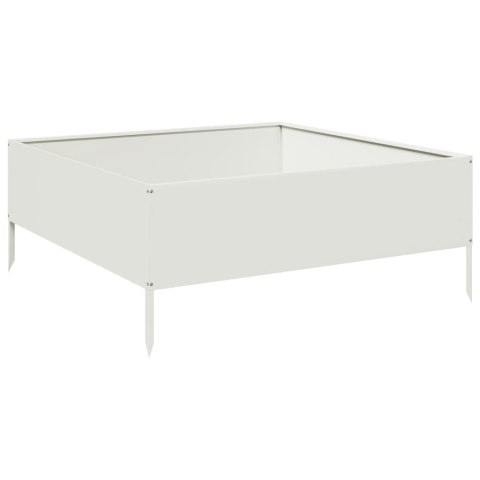 PODWYŻSZONA DONICA BIAŁA 100X100X25CM STAL