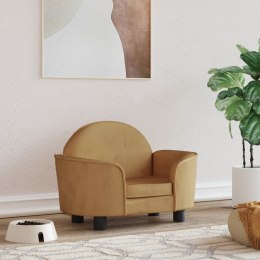 SOFA LEGOWISKO DLA PSA BRĄZOWE 66X40X45CM AKSAMITNE