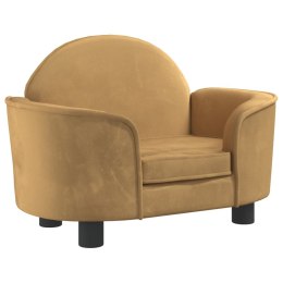 SOFA LEGOWISKO DLA PSA BRĄZOWE 66X40X45CM AKSAMITNE