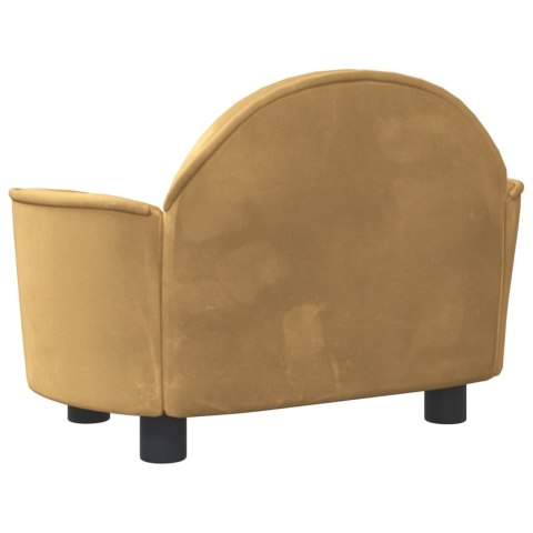 SOFA LEGOWISKO DLA PSA BRĄZOWE 66X40X45CM AKSAMITNE