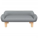 SOFA KANAPA LEGOWISKO DLA PSA JASNOSZARE 70X40X24CM OBITE TKANINĄ