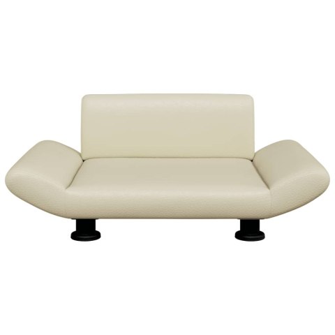 SOFA KANAPA LEGOWISKO DLA PSA KREMOWE 70X45X28CM SZTUCZNA SKÓRA