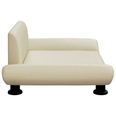 SOFA KANAPA LEGOWISKO DLA PSA KREMOWE 70X45X28CM SZTUCZNA SKÓRA