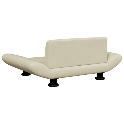 SOFA KANAPA LEGOWISKO DLA PSA KREMOWE 70X45X28CM SZTUCZNA SKÓRA