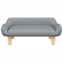 SOFA DLA DZIECI JASNOSZARA 70X40X24CM OBITA TKANINĄ