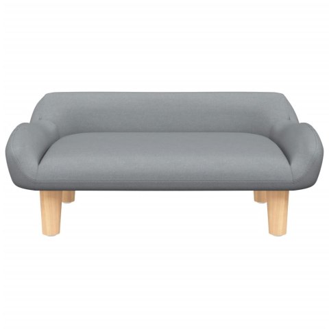 SOFA DLA DZIECI JASNOSZARA 70X40X24CM OBITA TKANINĄ