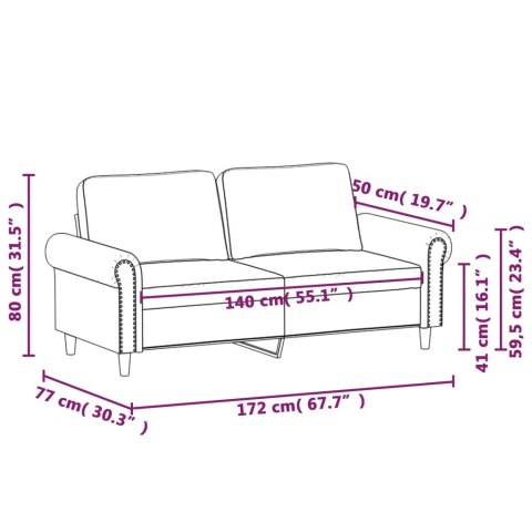 SOFA 2-OSOBOWA, CIEMNOZIELONA, 140 CM, TAPICEROWANA AKSAMITEM